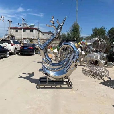 不銹鋼雕塑抽象設(shè)計 藝術(shù)創(chuàng)意景觀雕塑 澤業(yè)雕塑廠家 商場景觀雕塑